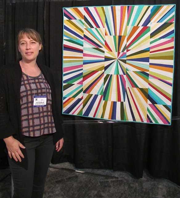 Tara Faughnan and her Fireworks Quilt Tara Faughnan and her Fireworks Quilt