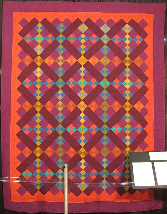 AMISH NINE PATCH, by Kaffe Fassett and Liza Prior Lucy, quilted by Donna Laing AMISH NINE PATCH, by Kaffe Fassett and Liza Prior Lucy, quilted by Donna Laing