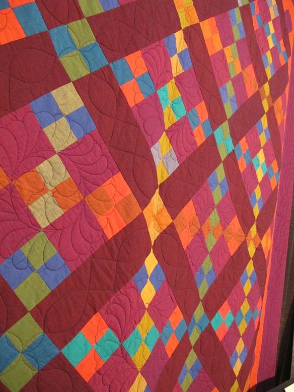 AMISH NINE PATCH, by Kaffe Fassett and Liza Prior Lucy, quilted by Donna Laing AMISH NINE PATCH, by Kaffe Fassett and Liza Prior Lucy, quilted by Donna Laing