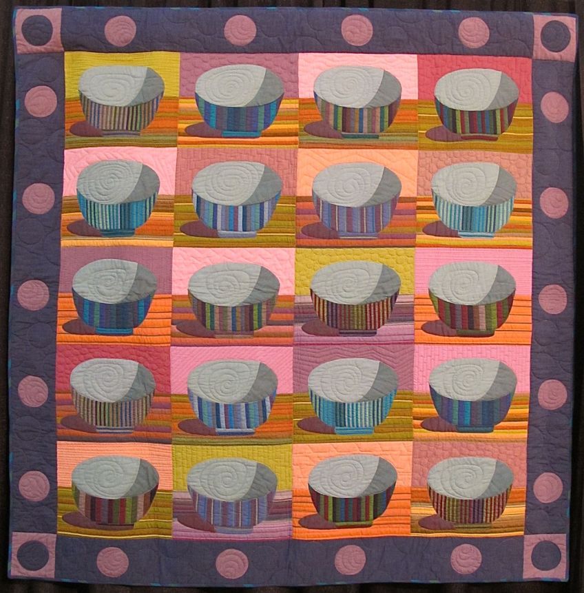 STRIPED RICE BOWLS, by Kaffe Fassett and Liza Prior Lucy, quilted by Judy Irish