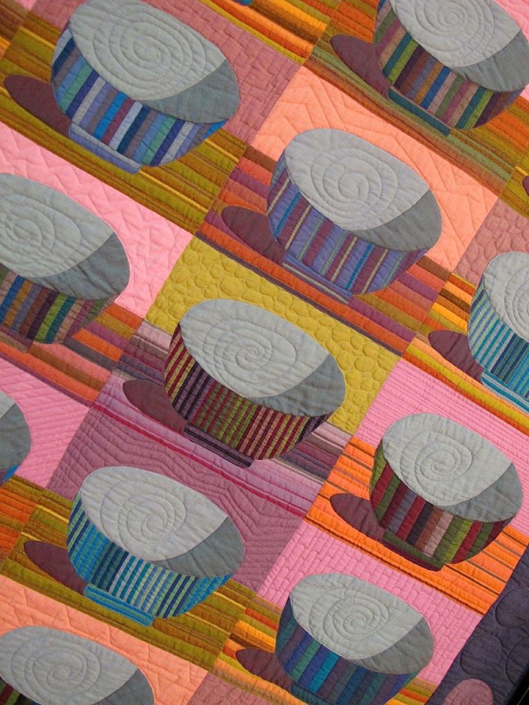 STRIPED RICE BOWLS, by Kaffe Fassett and Liza Prior Lucy, quilted by Judy Irish