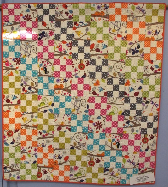 Nine-Patch with Alternate Blocks by Diana McClun and Laura Nownes, quilted by kathy August, p. 31 of Quilts! Quilts!! Quilts!!! 3rd edition Nine-Patch with Alternate Blocks by Diana McClun and Laura Nownes, quilted by kathy August, p. 31 of Quilts! Quilts!! Quilts!!! 3rd edition