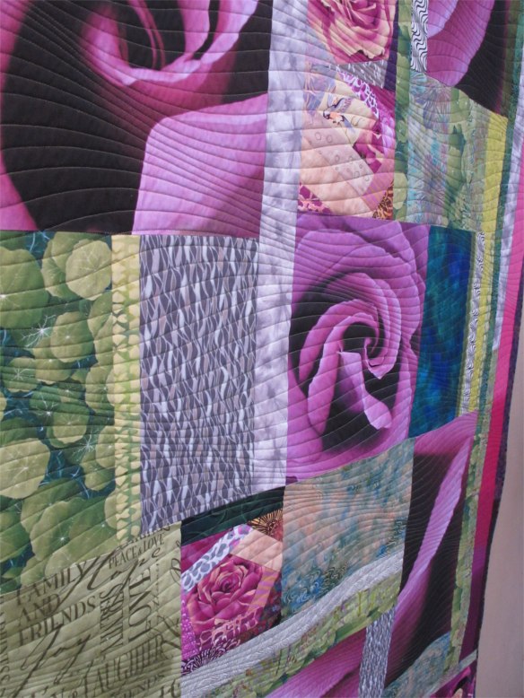 Lilac Rose by Diana McClun, for Kerby Smith, photographer of Quilts! Quilts!! Quilts!!! 3rd edition. The lilac rose image is a photograph by Kerby Smith that he printed onto fabric. Lilac Rose by Diana McClun, for Kerby Smith, photographer of Quilts! Quilts!! Quilts!!! 3rd edition. The lilac rose image is a photograph by Kerby Smith that he printed onto fabric.