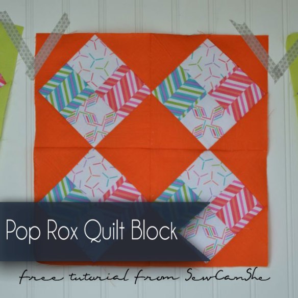 Pop Rox Quilt Block tutorial by Sew Can She