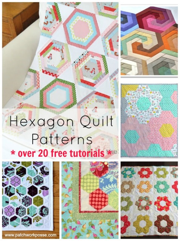 Hexagon Quilt Patterns and free tutorials by Patchwork Posse Hexagon Quilt Patterns and free tutorials by Patchwork Posse