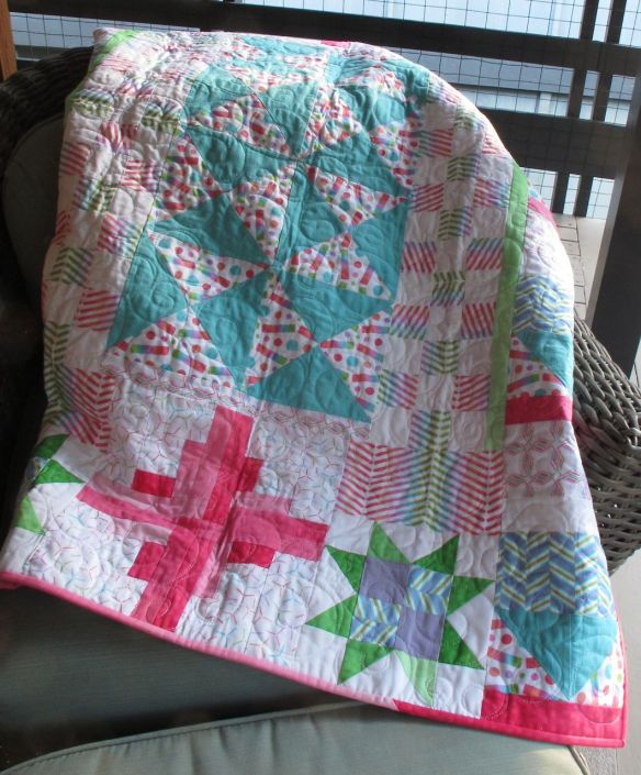 Sampler quilt from Quilts! Quilts!! Quilts!!! by Diana McClun and Laura Nownes using Pop Rox fabric Sampler quilt from Quilts! Quilts!! Quilts!!! by Diana McClun and Laura Nownes using Pop Rox fabric