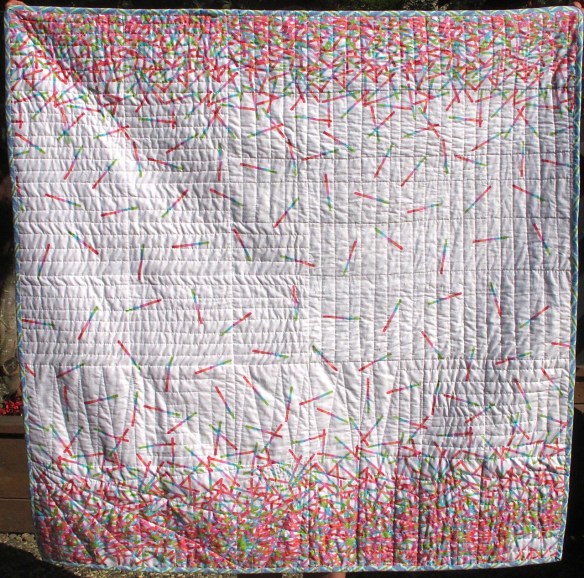 back of Pop Rox plaid baby quilt by Carol Van Zandt back of Pop Rox plaid baby quilt by Carol Van Zandt