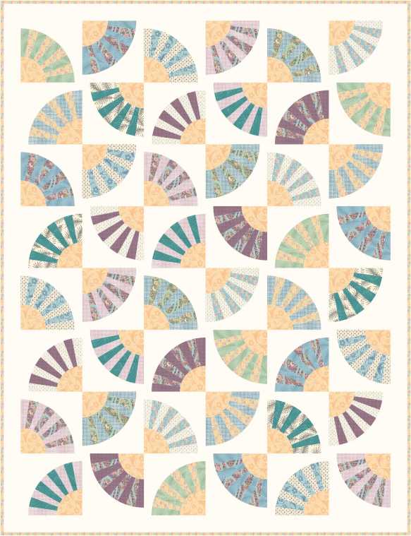 "Fans for Edith"by Tiffany Hayes of Needle in a Hayes Stack 66 x 86 "Fans for Edith"by Tiffany Hayes of Needle in a Hayes Stack 66 x 86