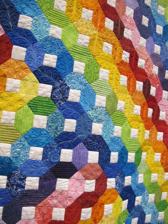 Detail of Rainbow Quilt by Grit Kovacs, Germany Detail of Rainbow Quilt by Grit Kovacs, Germany