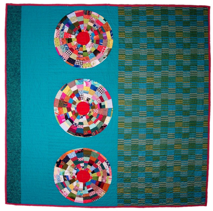 Turquoise Circles Quilt by Stacey Sharman of Peppermint Pinwheels