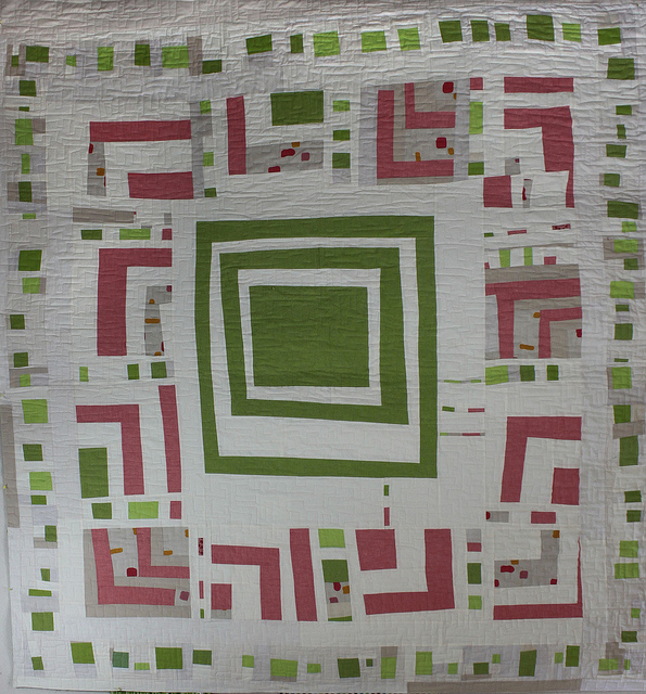 Impovisational Split Log Cabin by Stacey Sharman of Peppermint Pinwheels