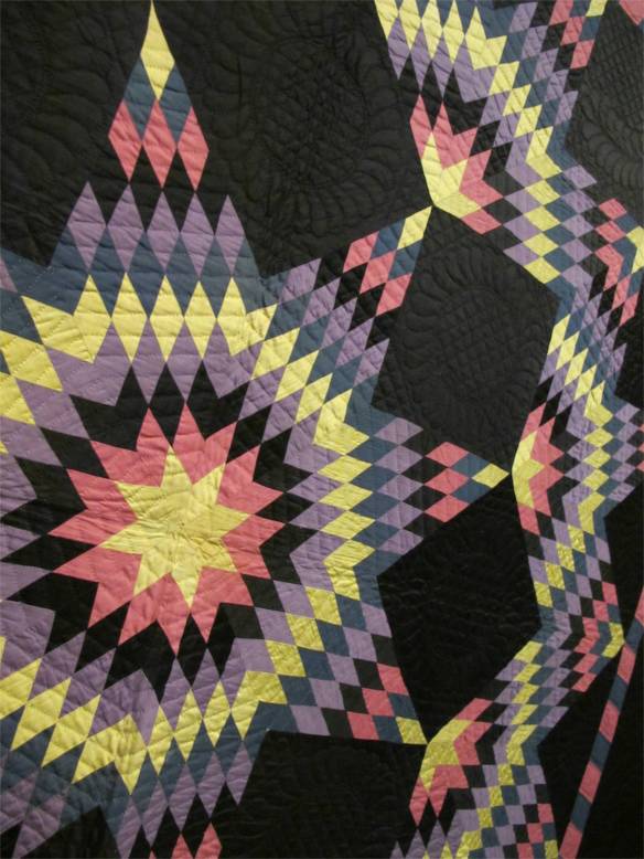 Broken Star, c. 1925-30. Made by Katie M. Yoder, mother of Mrs. Henry A. Raber Baltic, Holmes County. Cotton. Broken Star, c. 1925-30. Made by Katie M. Yoder, mother of Mrs. Henry A. Raber Baltic, Holmes County. Cotton.