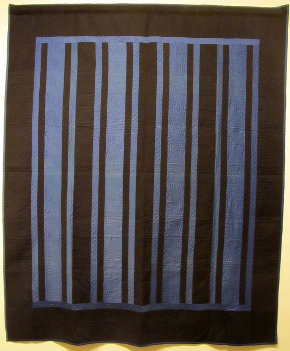 Split Bars, c. 1920. Unknown Maker, Initialed M on the back. Holmes County. Cotton. Split Bars, c. 1920. Unknown Maker, Initialed M on the back. Holmes County. Cotton.