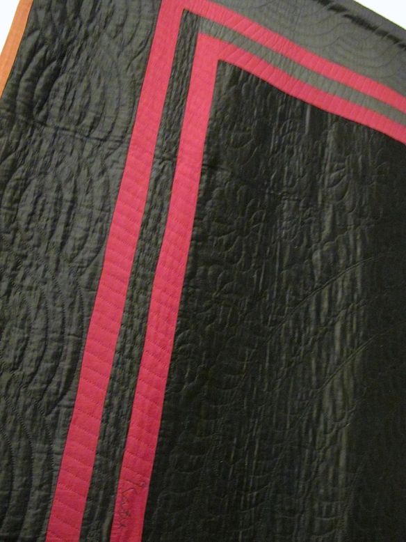 Plain Quilt with Double Inner Birder, dated March 4, 1915. Made by Katie M. Erb. Signed and dated. Holmes County. Cotton. Plain Quilt with Double Inner Birder, dated March 4, 1915. Made by Katie M. Erb. Signed and dated. Holmes County. Cotton.