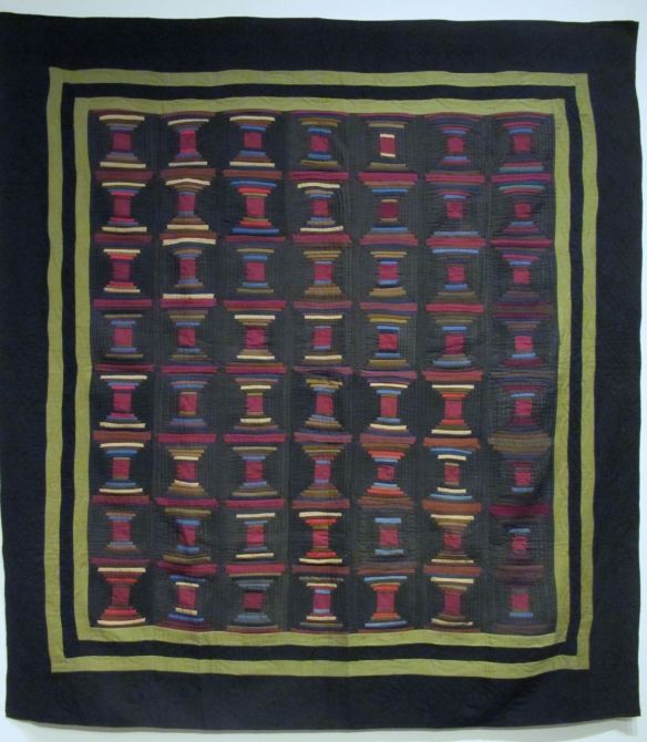 Log Cabin, Courthouse Steps Variation, c. 1880-90. Unknown maker. Holmes County. Wool. Log Cabin, Courthouse Steps Variation, c. 1880-90. Unknown maker. Holmes County. Wool.