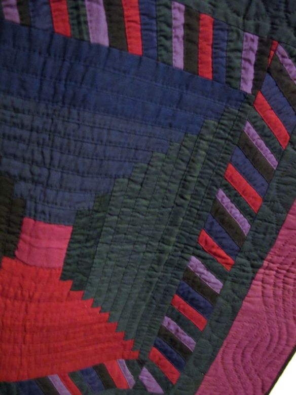 Courthouse Steps Center Medallion Crib Quilt, c. 1910-20 (bottom) Unknown maker. Bunker Hill, Holmes County. Wool.