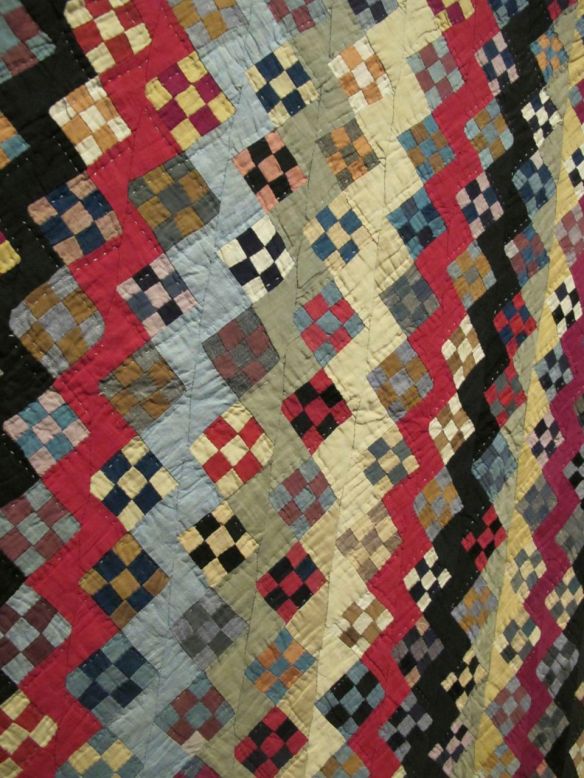 Zig Zag Nine Patch Variation, c. 1890-1930 (top made c. 1890, incorporated into the quilt, c. 1930). Unknown Maker. Geauga County. Cotton. Zig Zag Nine Patch Variation, c. 1890-1930 (top made c. 1890, incorporated into the quilt, c. 1930). Unknown Maker. Geauga County. Cotton.