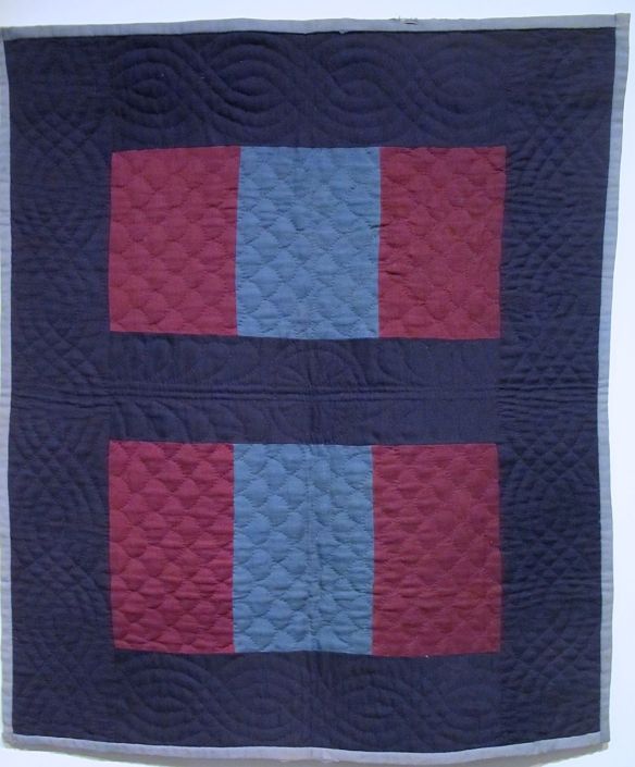 Bars Variation, c. 1890-1900 (top) Unknown maker. West Salem, Wayne County. Wool. Bars Variation, c. 1890-1900 (top) Unknown maker. West Salem, Wayne County. Wool.