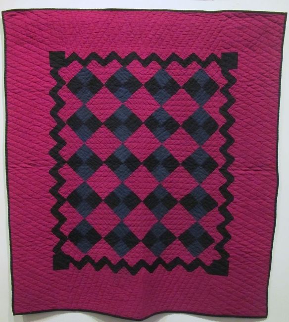 Four Patch with Zig Zag Border, c. 1890-1910 Unknown maker. Cotton. Four Patch with Zig Zag Border, c. 1890-1910 Unknown maker. Cotton.