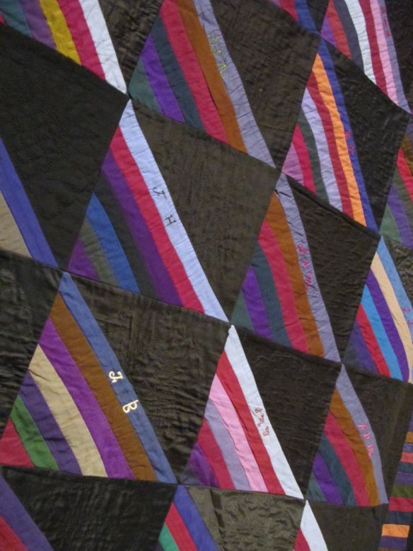 Friendship Roman Stripe, dated 1912. Unknown maker. Holmes County. Cotton and wool. 