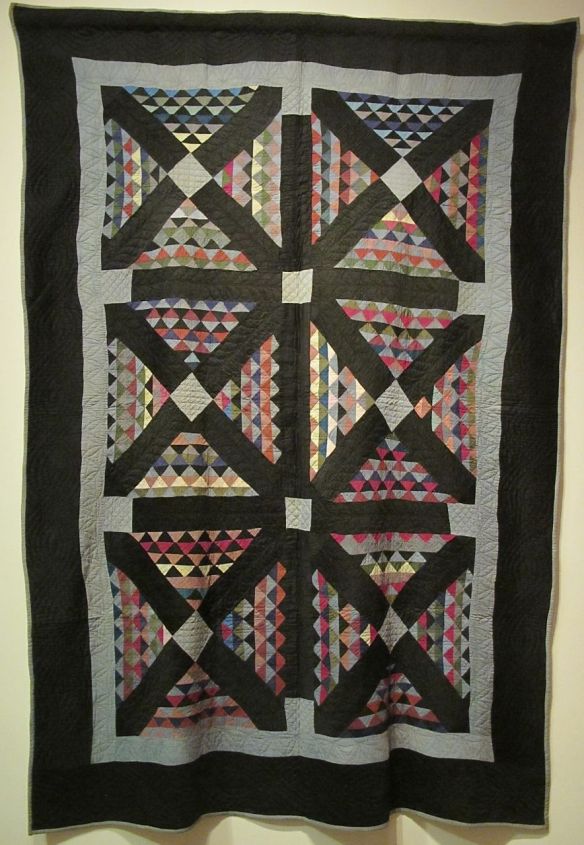 Railroad Crossing, dated February 12, 1914. Signed Anna Hershberger. Holmes County. Cotton.