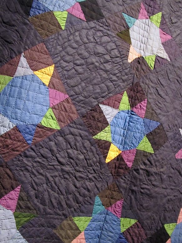 Stars with Chinese Coins Border, c. 1930. Unknown maker. Holmes County. Cotton. 