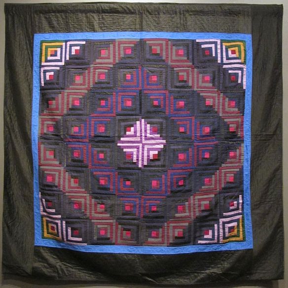 Log Cabin, Barn Raising, c. 1925-30, Unknown maker. Charm. Holmes County. Cotton and wool.