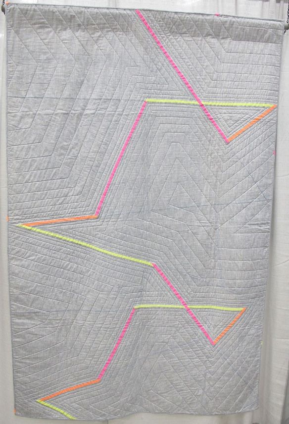 Stair Railing by Kendra Biddle. Auburn, Maine. Quilted by Ann Woodhead.