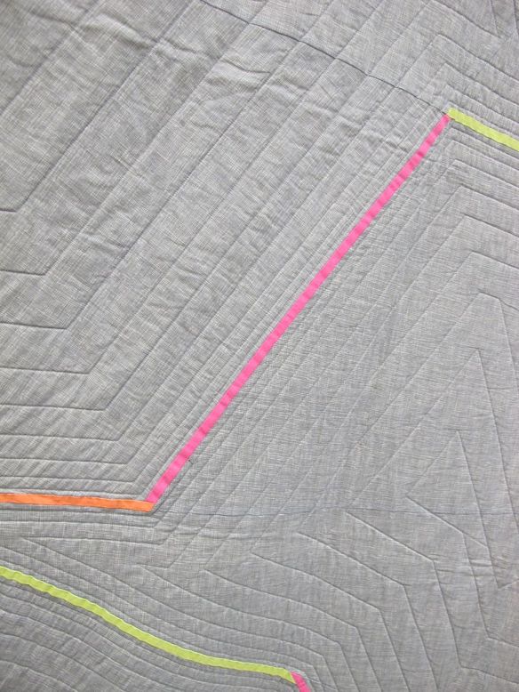 Stair Railing by Kendra Biddle. Auburn, Maine. Quilted by Ann Woodhead.