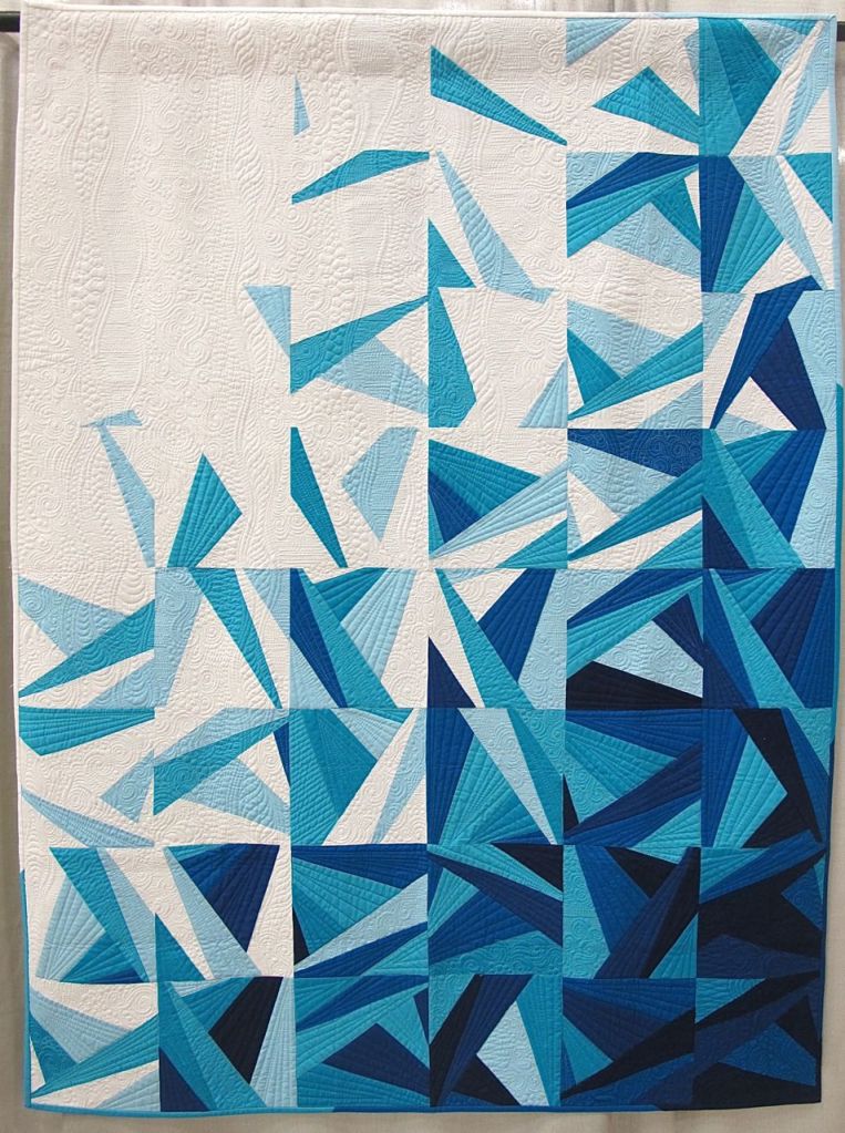 Icy Waters by Amy Garro. Indianapolis, Indiana. Quilted by Angela Walters.