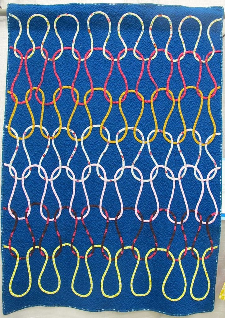 Knit Stitch by Dorie Schwartz. Mason, Michigan. 3rd Place, Bias Tape Applique, QuiltCon 2015.