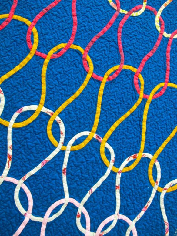 Knit Stitch by Dorie Schwartz. Mason, Michigan. 3rd Place, Bias Tape Applique, QuiltCon 2015.