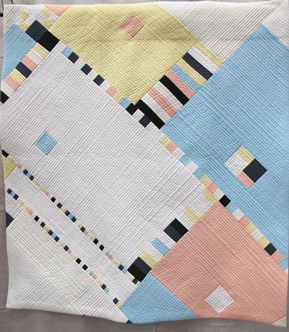 Mondrian with Munsell'd Values by katrine Eagling. Bellevue, Washington. Quilted by Nancy Winnick Cluts.