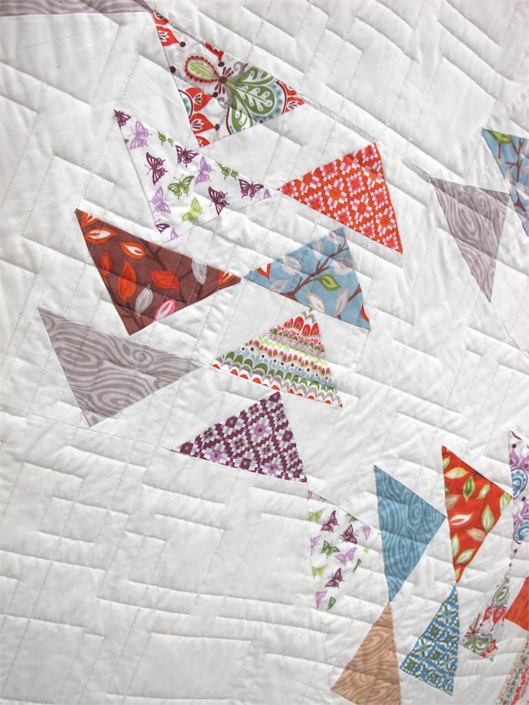 Modern Migration by Erin Davis. Evanston, Illinois. Pieced by Erin Davis, Jaclyn Barlett, Karri Garza, Mallory White, Caryn Carson, Sabrina Krueger, karen Paschke, Jill Randel, Julie Burkholder, Stacey Napier, Anna Gering. Quilted by Melissa Kelley @Sew Shabby Quilting.