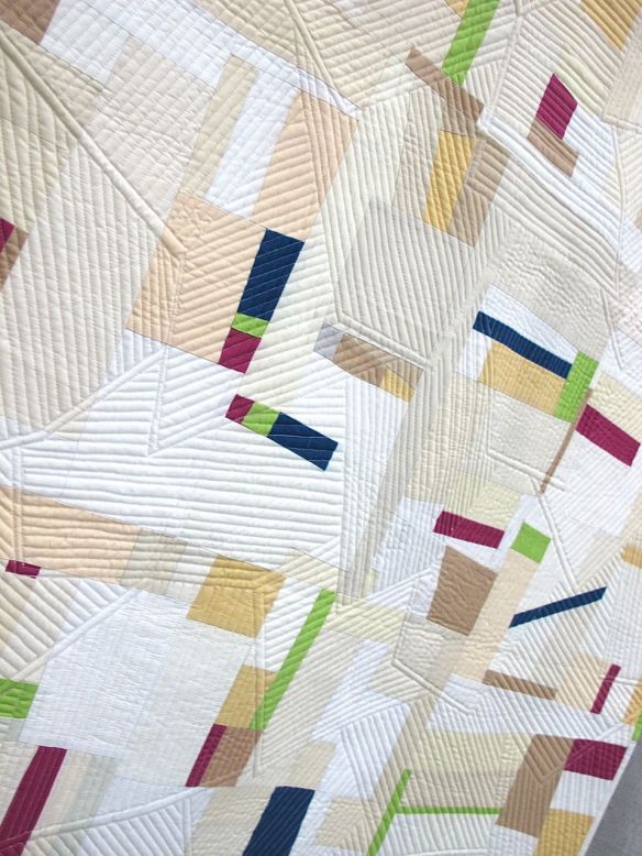 Confetti by Jen Sorenson. Northborough, Massachusetts. Pieced by Jen Sorenson, Julie Burkholder, Alison Coe, Shannon Dangerfield, Liz Funk, Ann Haley, Anna Levengood, Mary Menzer, Jenny Scheidt, Kelly Smith and Pat Tadel.