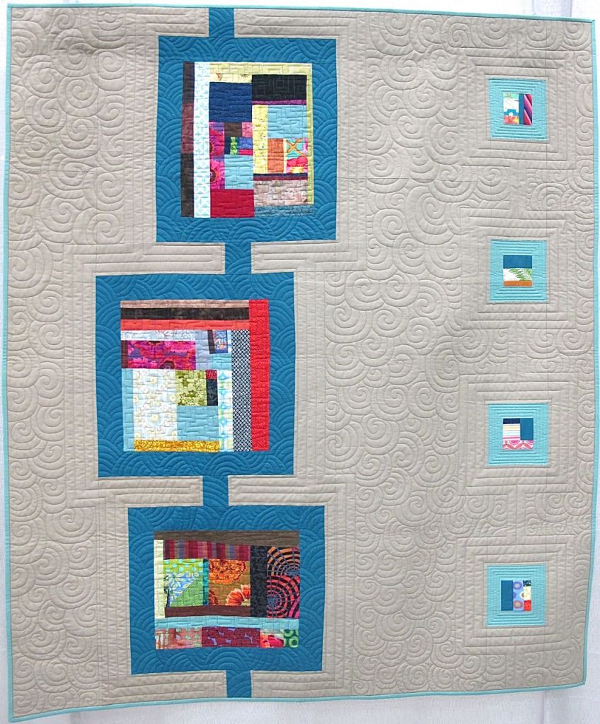 Improv Pods by Jessica Levitt. Bridgewater, New Jersey. Pieced by Robin Buscemi and members of the Central Jersey MQG