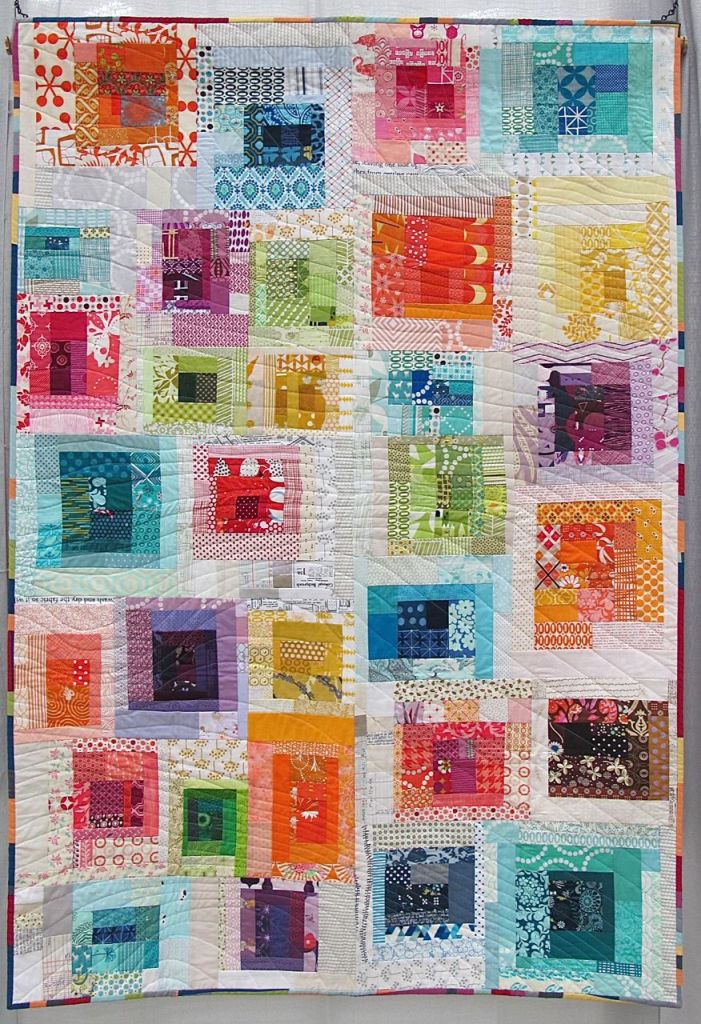 Watercolors. Attleboro, Massachusetts. Pieced by Ara jane Olufson, Jacey Gray, Rachel Hauser, Daisy Aschehoug, Jenelle Clark, Cat Downs, Deb Aspuria, Amanda Hohnstreiter, Jessica Rider, Natalie Sabik. Quilted by Natalie Sabik.