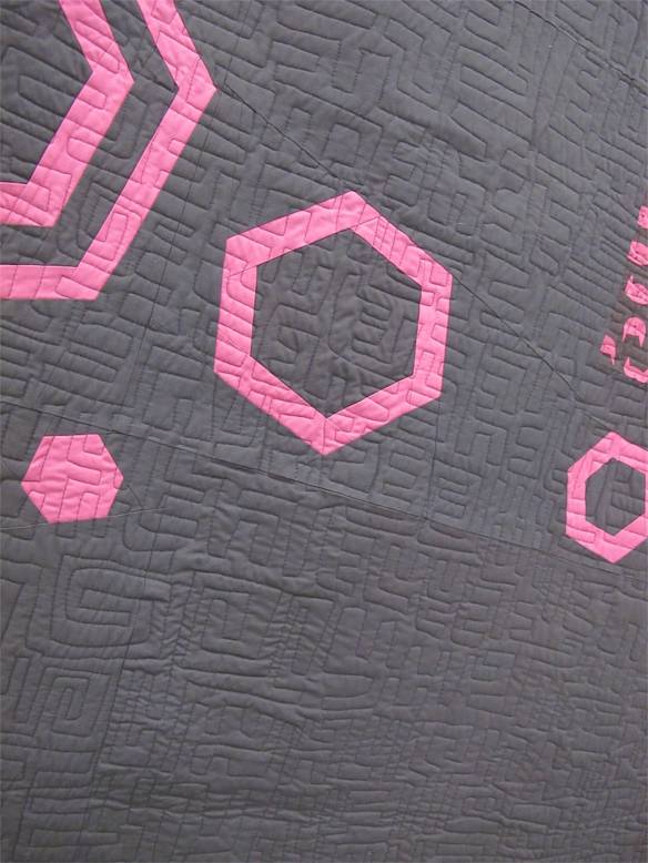 MQG 2014 Quilt of the Month: May. Improv Echoed Hexagons by Rossie Hutchinson.