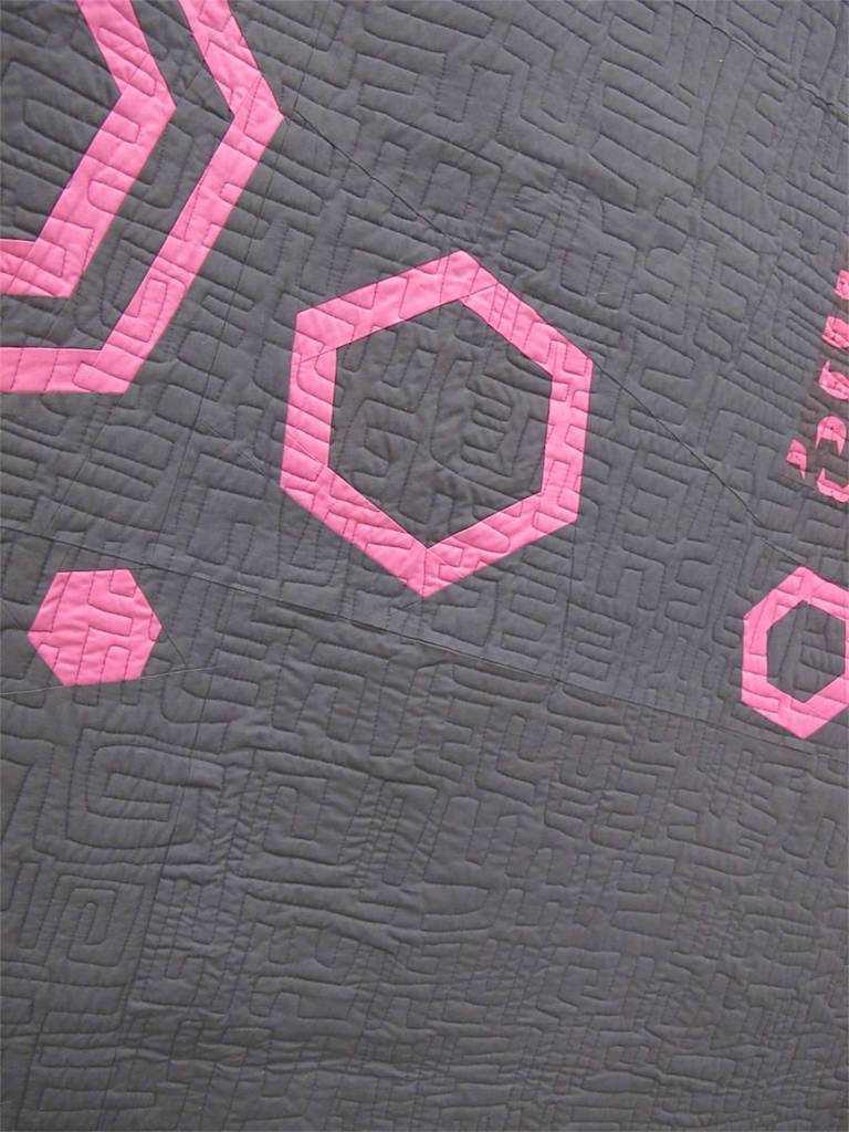 MQG 2014 Quilt of the Month: May. Improv Echoed Hexagons by Rossie Hutchinson.