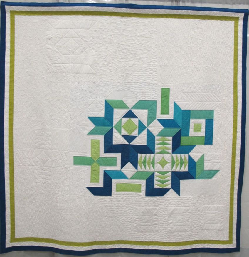 Lovely Fishbourne by Amanda Leins. Gansevoort, New York. Quilted by Liz Haskell.