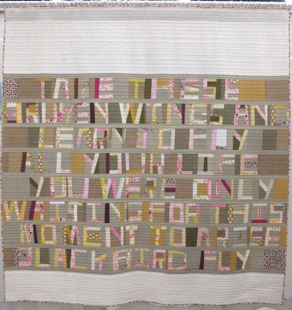 Blackbird Fly by Krista Hennebury. North Vancouver, British Columbia, Canada. First Place, Use of Negative Space category, QuiltCon 2015.