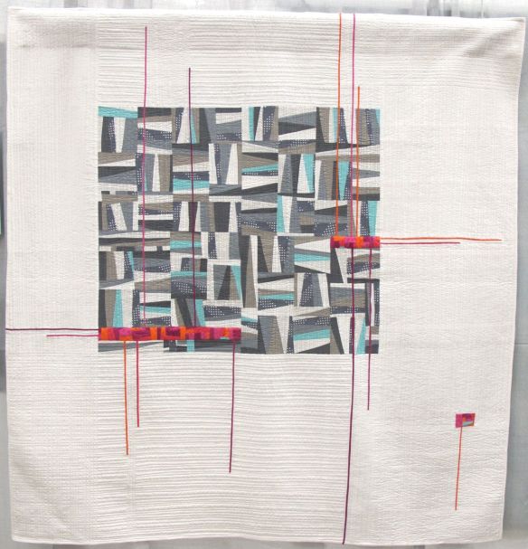 Read Between the Lines by Stephanie Ruyle. Denver Colorado. 3rd Place, Use of Negative Space category, QuiltCon 2015.