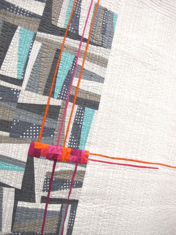 Read Between the Lines by Stephanie Ruyle. Denver Colorado. 3rd Place, Use of Negative Space category, QuiltCon 2015.