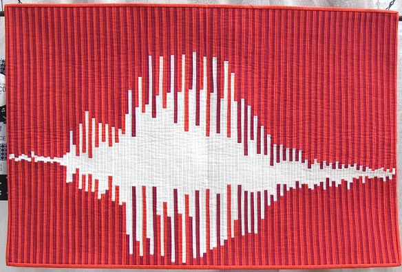 What's the Frequency, Love? by Sheri Cifaldi-Morrill. Woodbridge, Connecticut. 1st Place, Small Quilt category, QuiltCon 2015.