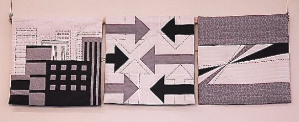 Moonshadows Pillow Covers by Ann Haley, made by Maryann Majorana and Pauline O'Connell, using Moonshadows fabric by Kim Schafer