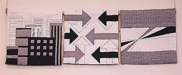 Moonshadows Pillow Covers by Ann Haley, made by Maryann Majorana and Pauline O'Connell, using Moonshadows fabric by Kim Schafer