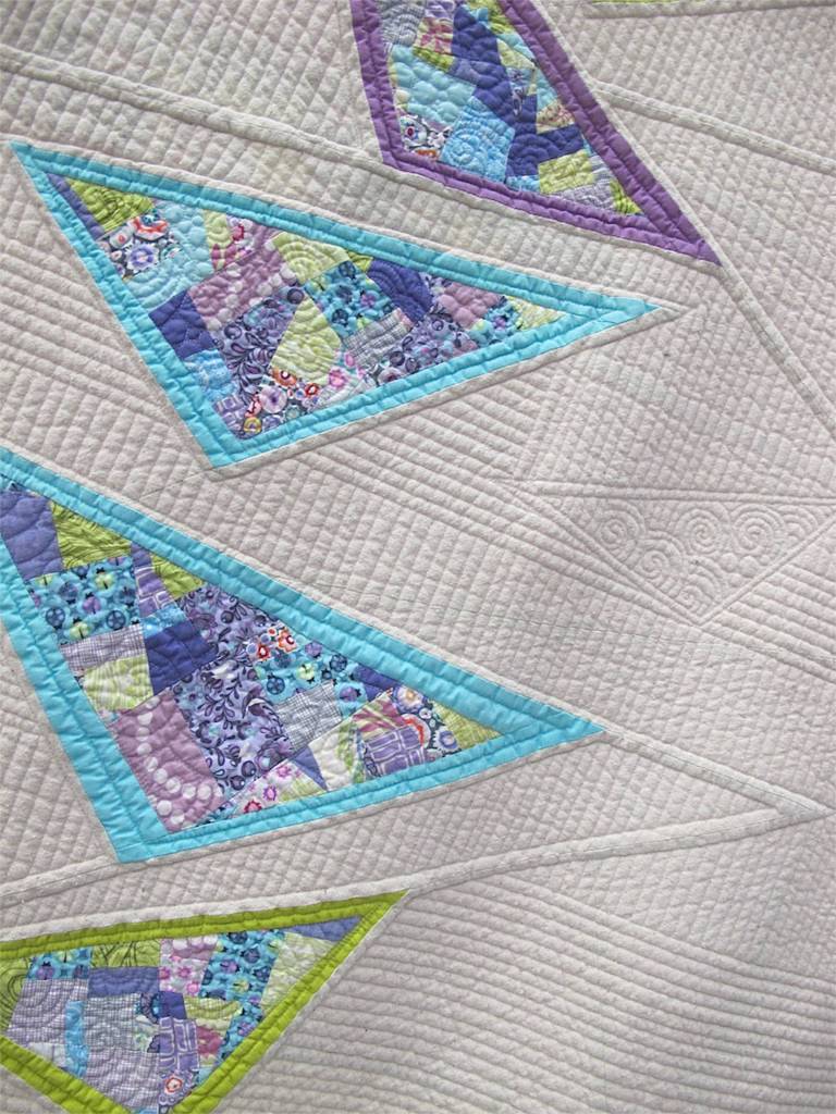 Diving Geese, designed and pieced by Katie Pederson, quilted by Krista Withers. Seattle, Washington. Best Machine Quilting award, sponsored by Interweave. QuiltCon 2015.