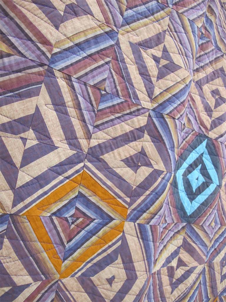 Grapeshot by Maggie Johnson. Tulsa, Oklahoma. Quilted by Ann Olson. Inspired by Kaffe Fassett's "Cutting Corners Quilt"