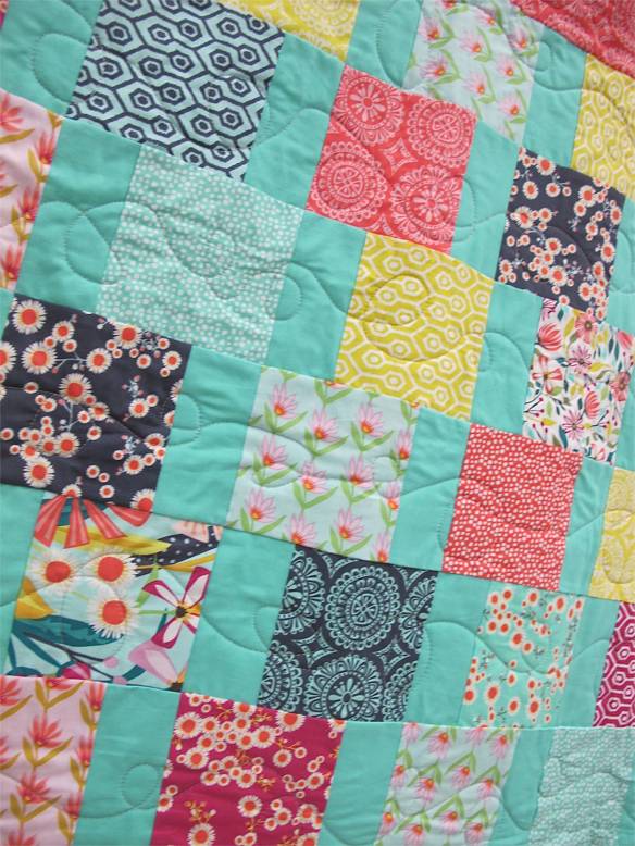 Side Step by Kate Ivie. Austin, Texas.Original design at age 10. Quilted by Kate on a long arm at The Cotton Cupboard in Lakeway, Texas.