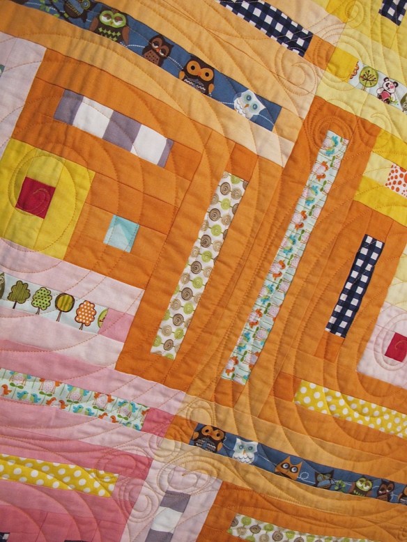 Modern Log Cabin by Kimberly Lapacek, quilted by Marcia Wachuta Modern Log Cabin by Kimberly Lapacek, quilted by Marcia Wachuta